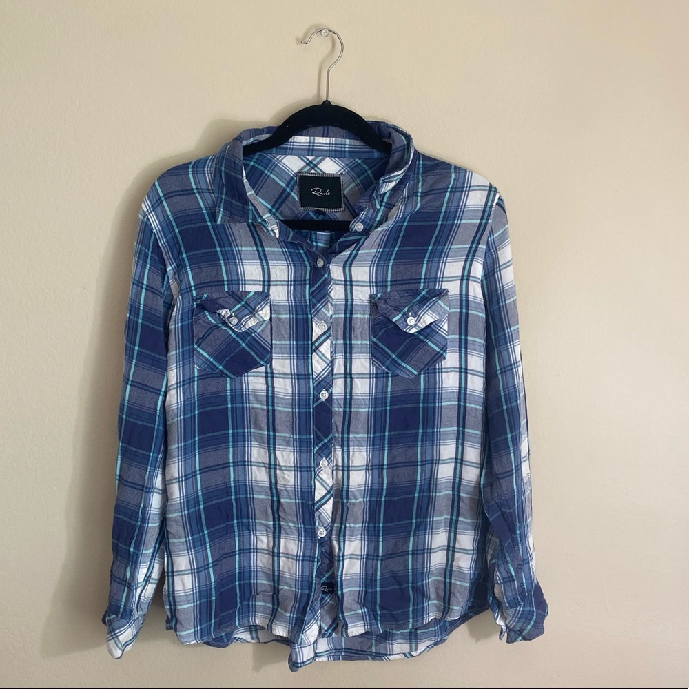 Rails Blue and White Flannel